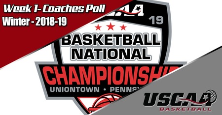USCAA Basketball Week 4 National Coaches Poll - 1/9/1