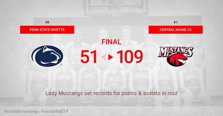 Lady Mustangs set records, rout Penn State Fayette